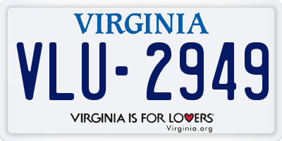 VA license plate VLU2949