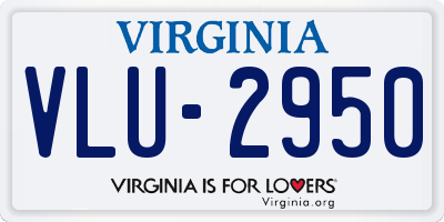 VA license plate VLU2950