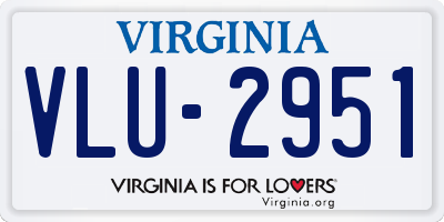 VA license plate VLU2951