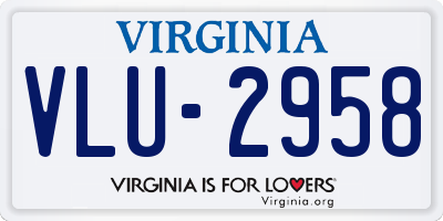 VA license plate VLU2958
