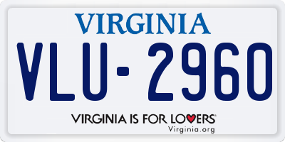 VA license plate VLU2960