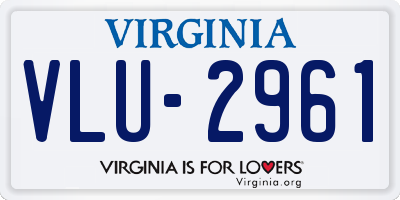 VA license plate VLU2961