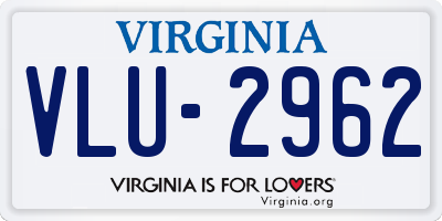 VA license plate VLU2962