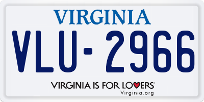 VA license plate VLU2966