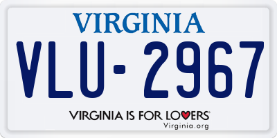 VA license plate VLU2967