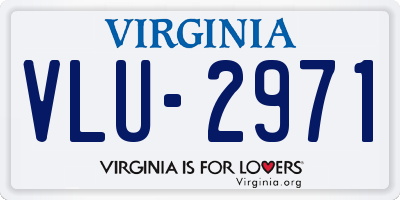 VA license plate VLU2971