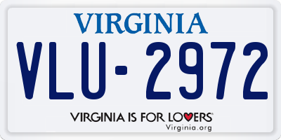 VA license plate VLU2972