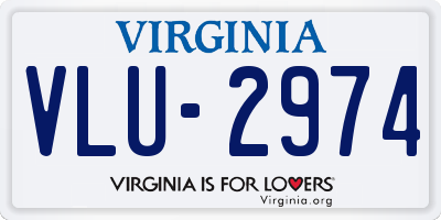 VA license plate VLU2974