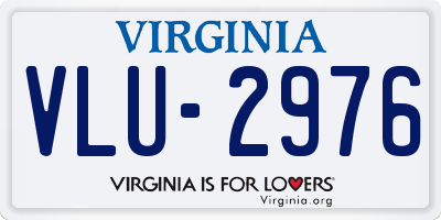 VA license plate VLU2976