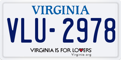 VA license plate VLU2978