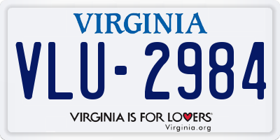 VA license plate VLU2984