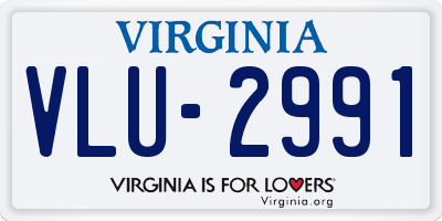 VA license plate VLU2991