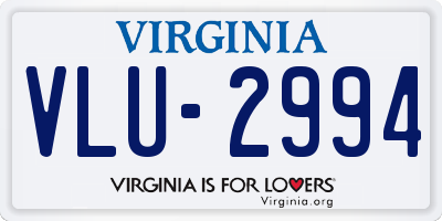 VA license plate VLU2994