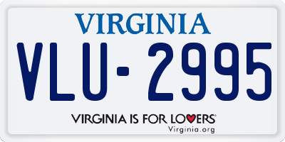 VA license plate VLU2995