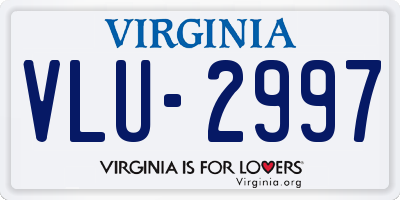 VA license plate VLU2997