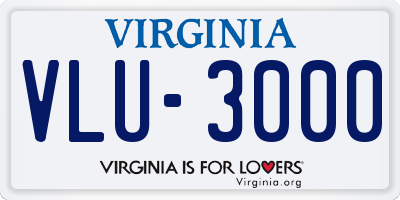 VA license plate VLU3000