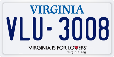 VA license plate VLU3008