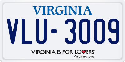VA license plate VLU3009