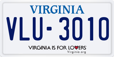 VA license plate VLU3010