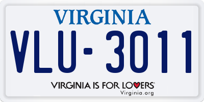 VA license plate VLU3011