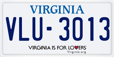 VA license plate VLU3013