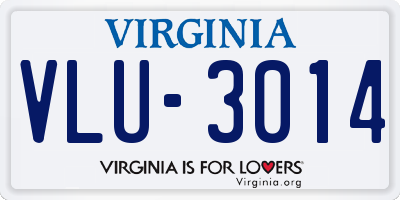 VA license plate VLU3014
