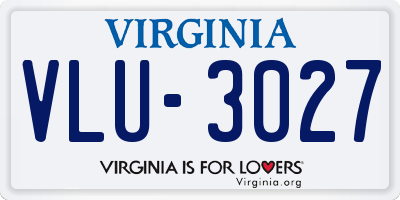 VA license plate VLU3027