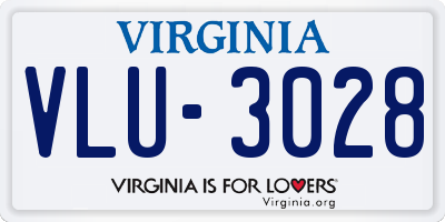 VA license plate VLU3028