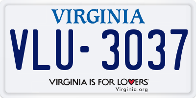 VA license plate VLU3037