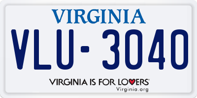 VA license plate VLU3040