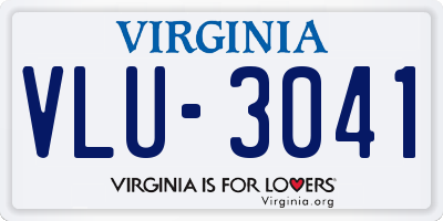 VA license plate VLU3041