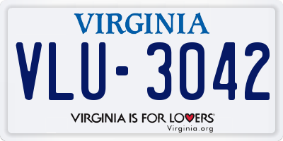 VA license plate VLU3042