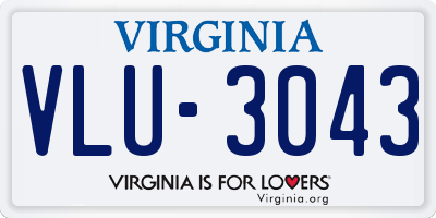 VA license plate VLU3043