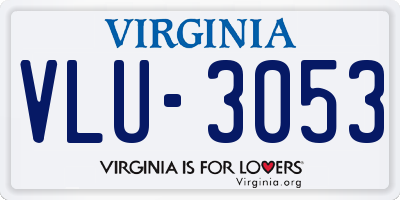VA license plate VLU3053