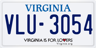 VA license plate VLU3054