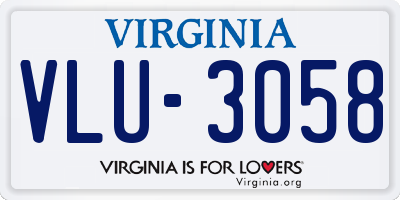 VA license plate VLU3058