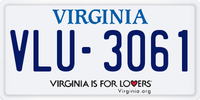 VA license plate VLU3061