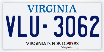 VA license plate VLU3062