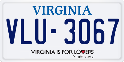 VA license plate VLU3067