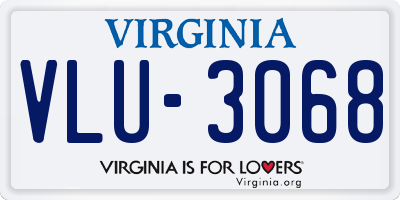 VA license plate VLU3068