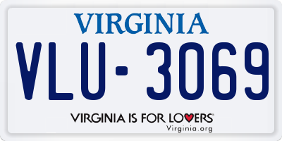 VA license plate VLU3069