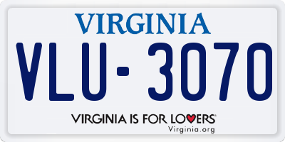 VA license plate VLU3070