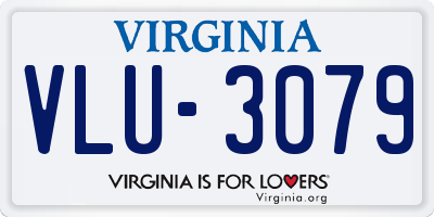 VA license plate VLU3079