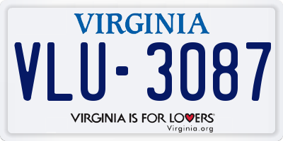 VA license plate VLU3087