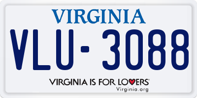 VA license plate VLU3088