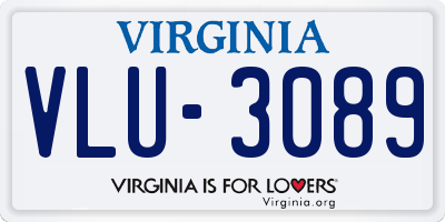 VA license plate VLU3089