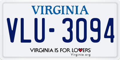 VA license plate VLU3094