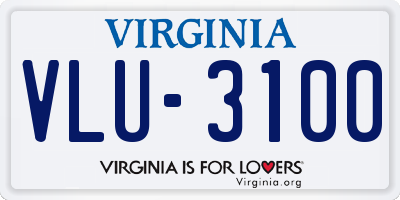 VA license plate VLU3100
