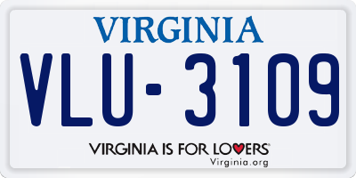 VA license plate VLU3109