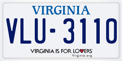 VA license plate VLU3110